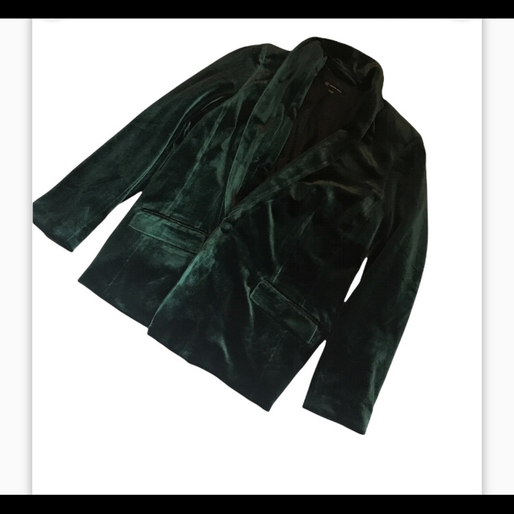 Velvet green blazer -XL with pockets